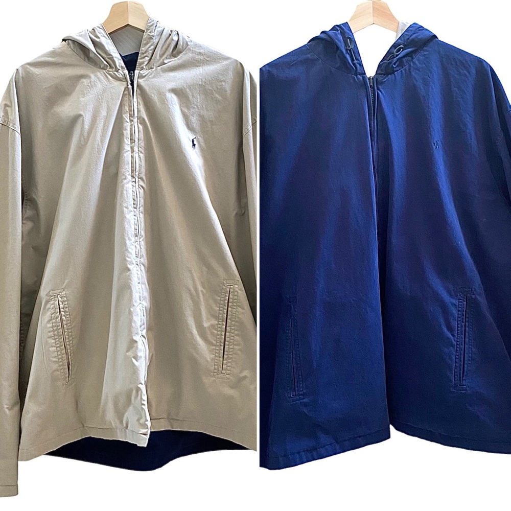 POLO BY RALPH LAUREN MEN’S 100% COTTON REVERSIBLE HOODED JACKET SIZE XL